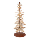 Evergreen Statuary,15"H  Metal White Layered Tree With Distressing Statuary,5x5x15 Inches