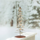 Evergreen Statuary,15"H  Metal White Layered Tree With Distressing Statuary,5x5x15 Inches