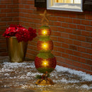 Evergreen Statuary,32"H LED Metal Stacked Ornament Statuary,8.07x9.65x32.09 Inches
