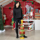 Evergreen Statuary,32"H LED Metal Stacked Ornament Statuary,8.07x9.65x32.09 Inches