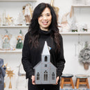 Evergreen Statuary,16"H Metal Church Statuary,8.86x3.35x15.75 Inches