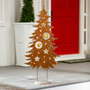 Evergreen Statuary,41"H Metal Golden Jingle Bell Christmas Tree Statue,19.5x7x41.75 Inches