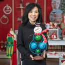 Evergreen Statuary,18"H Solar Metal Snowman With Bells Statue,5.12x11.03x18.11 Inches