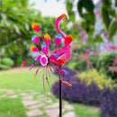 Metal Wind Spinner, Spinning Flamingo, 63"H