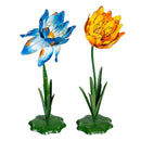 What She Shed Garden Statue, Metal Blue and Orange Flower, 32"H, Asst of 2