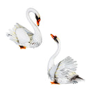 Metal Swan Pair Statues, Set of 2, 14"H