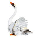 Metal Swan Pair Statues, Set of 2, 14"H