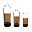 Amber Glass & Metal Lantern, Set