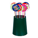 Vibrant Hand-Painted Floral Plant Pick with Bucket Display Program