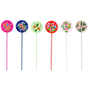 Vibrant Hand-Painted Floral Plant Pick with Bucket Display Program