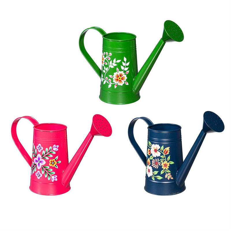What She Shed Watering Can, Metal Hand Painted Watering Can, Assortment of 3