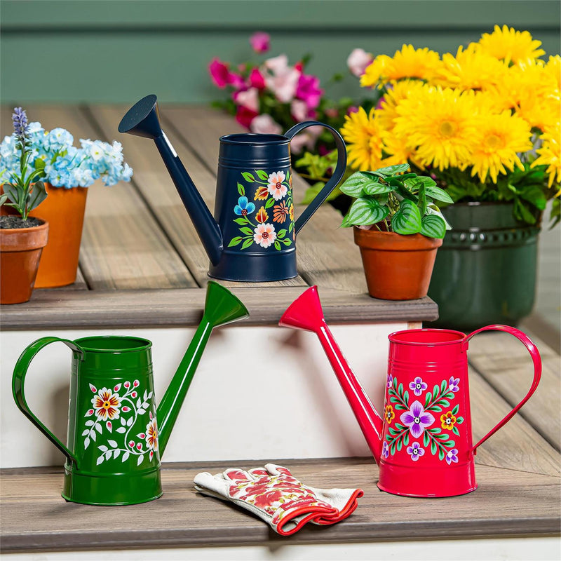 What She Shed Watering Can, Metal Hand Painted Watering Can, Assortment of 3