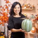 Pumpkin Metal Statue, 12"H