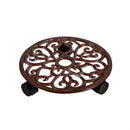 Metal Plant Caddy, Brown Floral