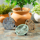 Metal Plant Caddy, Brown Floral