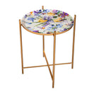 Golden Lilac Metal Side Table