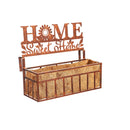 Copper Finish Railing Planter with Topper, Home Sweet Home