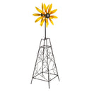 Petal & Plow Wind Spinner, Metal Wind Spinner Trellis, Yellow Flower