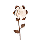 41"H Metal Garden Stake, Antiqued Porcelain Flower