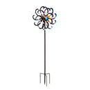 Metal Wind Spinner, Blue & Purple Floral, 75"H