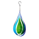 Palm Beach Wind Spinner, Metal Wind Twirler, Blue & Green Teardrop, 16"H