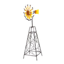 Petal & Plow Wind Spinner, Sunflower Trellis Windmill, 55"H