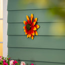 Petal & Plow Wind Spinner, Metal Red Sunflower Wall Spinner, 13"