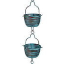 Blue Coastal Rain Chain, Blue Rustic Bucket Rain Chain, 72" H