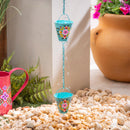 What She Shed Rain Chain, Vibrant Hand-Painted Flower Rain Chain, 72" H