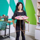 Pastels of Nature Printed Pink Metal Side table