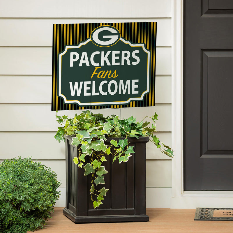 Green Bay Packers Yard Sign, "Fans Welcome"