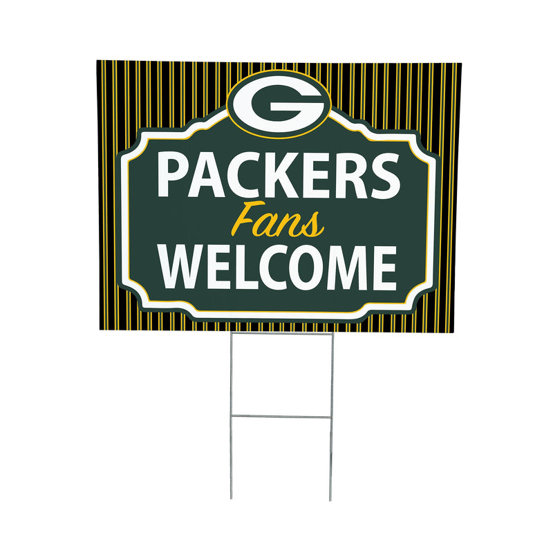 Green Bay Packers Yard Sign, "Fans Welcome"