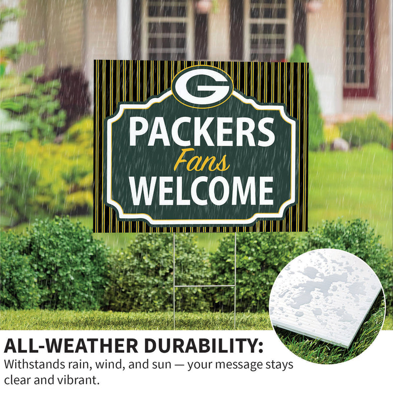 Green Bay Packers Yard Sign, "Fans Welcome"