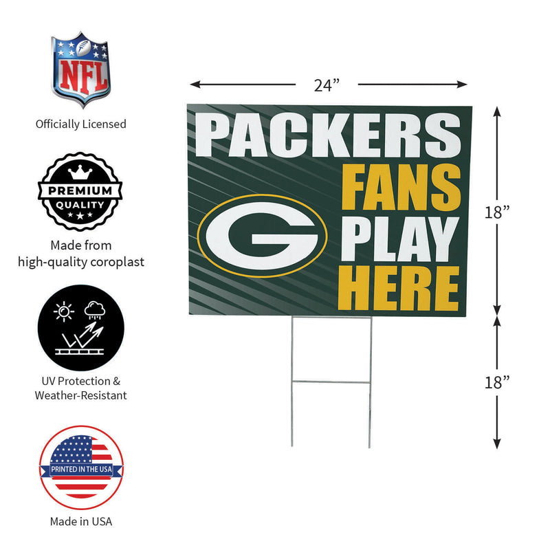 Green Bay Packers Yard Sign "Fans Play Here"