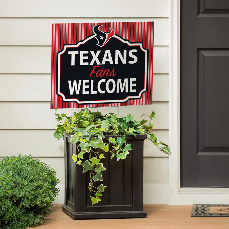 Houston Texans Yard Sign, "Fans Welcome"