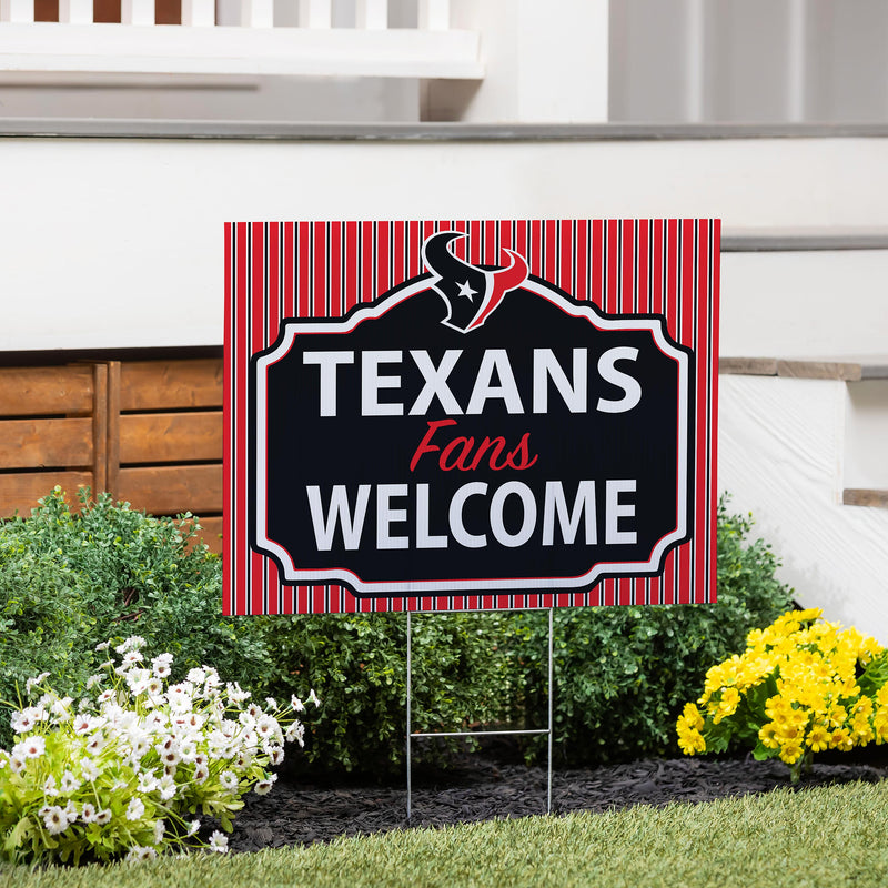 Houston Texans Yard Sign, "Fans Welcome"