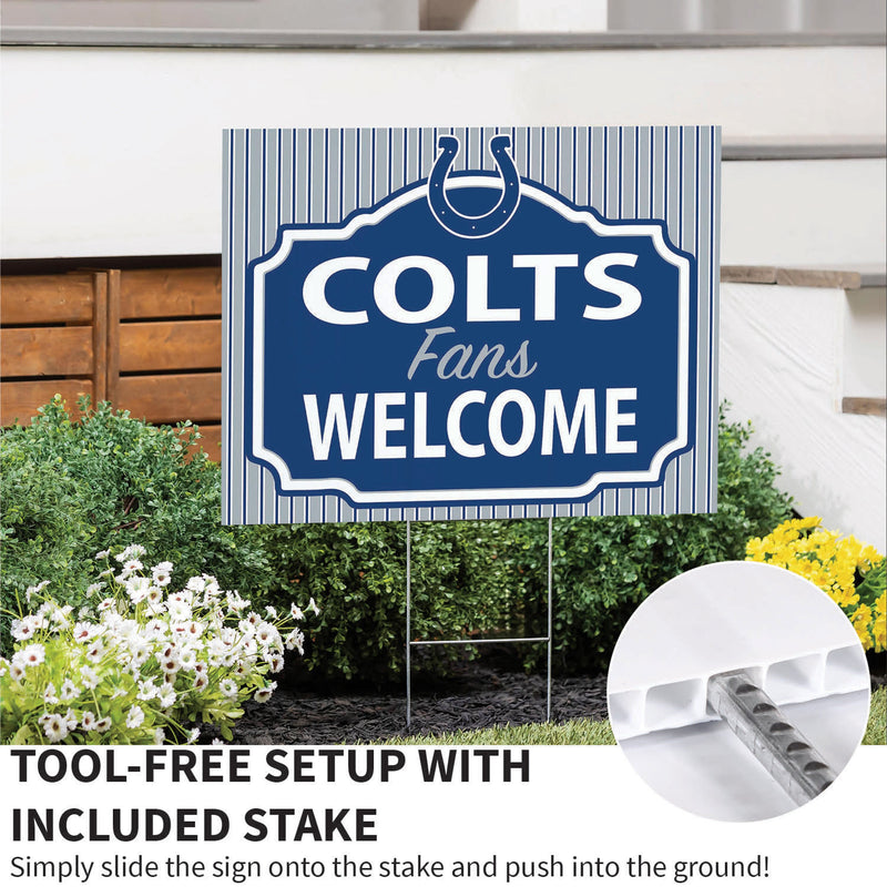 Indianapolis Colts Yard Sign, "Fans Welcome"