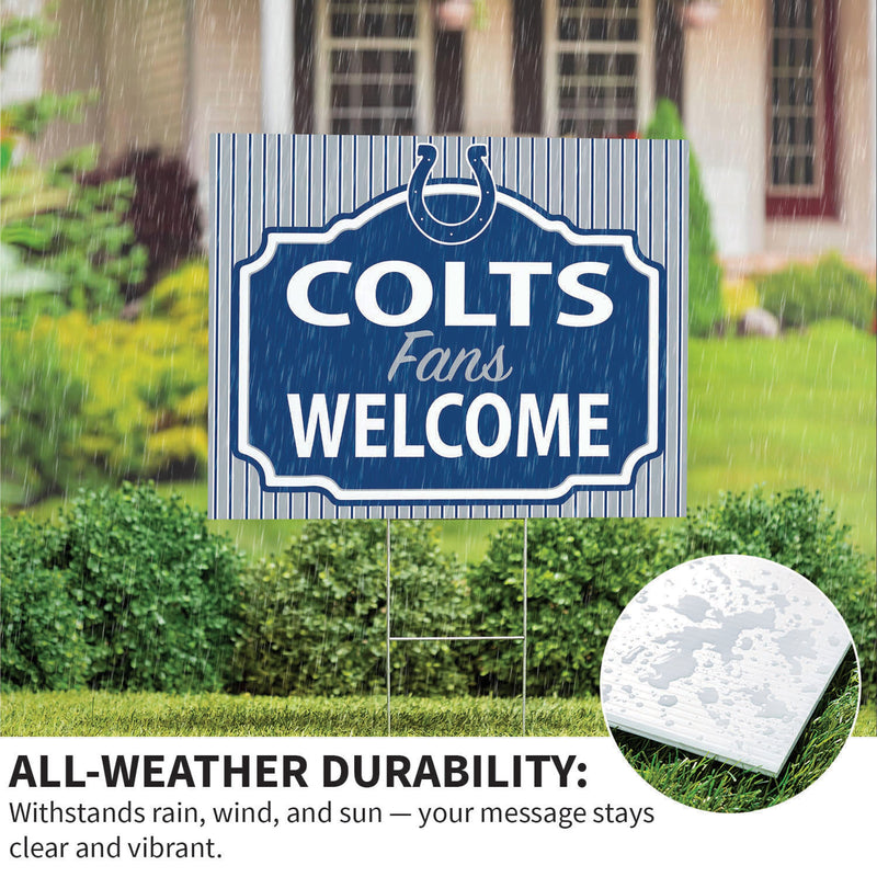 Indianapolis Colts Yard Sign, "Fans Welcome"