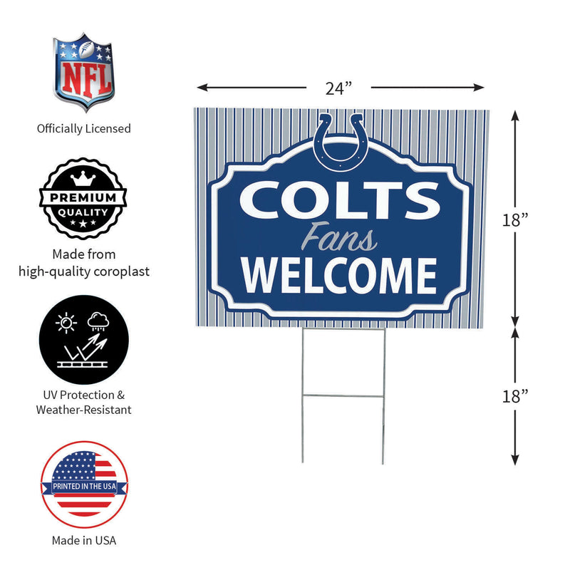 Indianapolis Colts Yard Sign, "Fans Welcome"