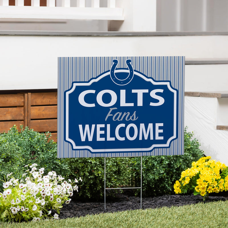 Indianapolis Colts Yard Sign, "Fans Welcome"