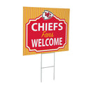 Kansas City Chiefs Yard Sign, "Fans Welcome"