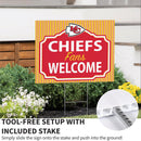 Kansas City Chiefs Yard Sign, "Fans Welcome"