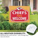 Kansas City Chiefs Yard Sign, "Fans Welcome"