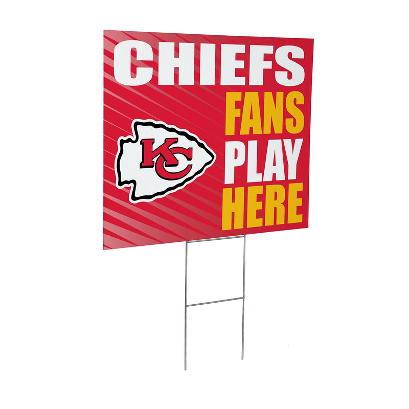 Kansas City Chiefs Yard Sign "Fans Play Here"