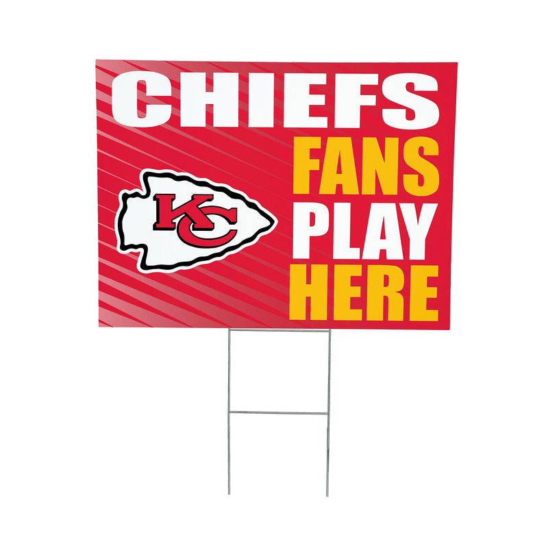 Kansas City Chiefs Yard Sign "Fans Play Here"