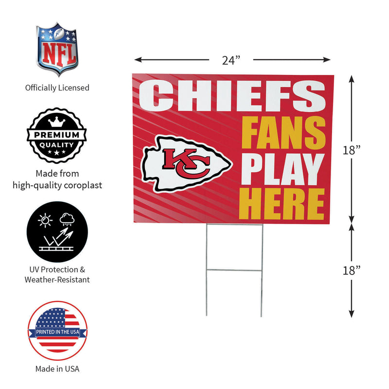 Kansas City Chiefs Yard Sign "Fans Play Here"