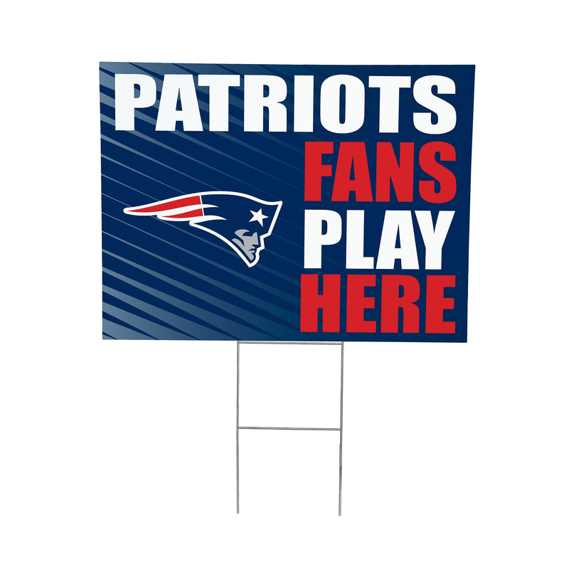 New England Patriots Yard Sign "Fans Play Here"
