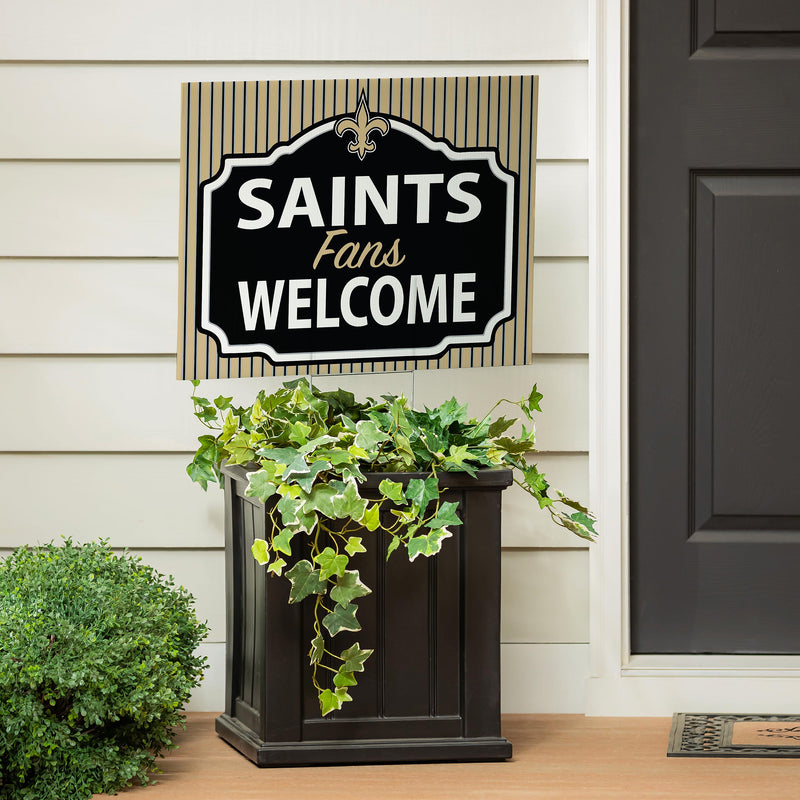 New Orleans Saints Yard Sign, "Fans Welcome"
