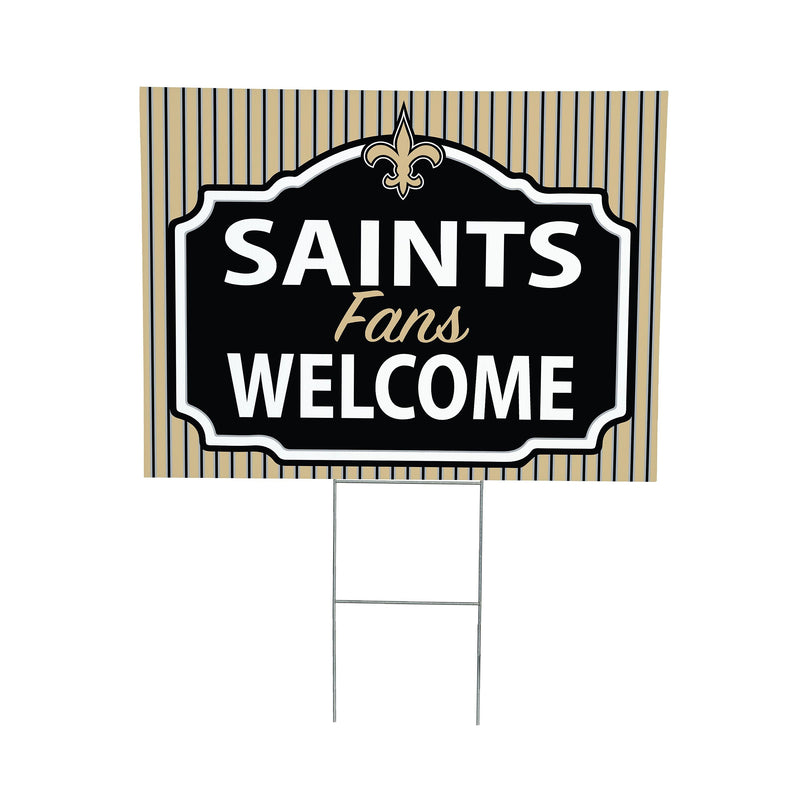 New Orleans Saints Yard Sign, "Fans Welcome"