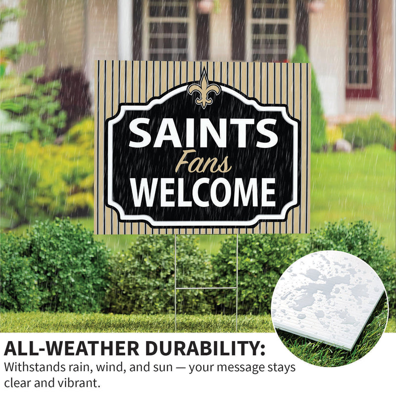 New Orleans Saints Yard Sign, "Fans Welcome"